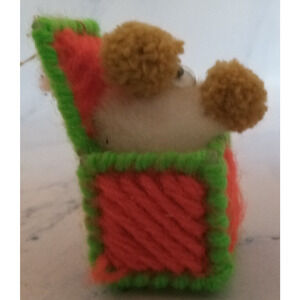 Green And Red Yarn Mouse Christmas Package Ornament